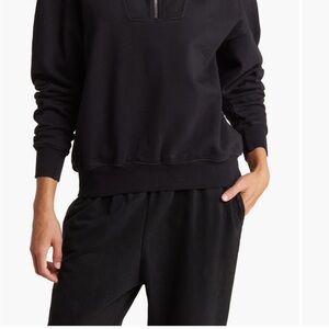 Black Half-Zip Sweatshirt and Joggers Set
